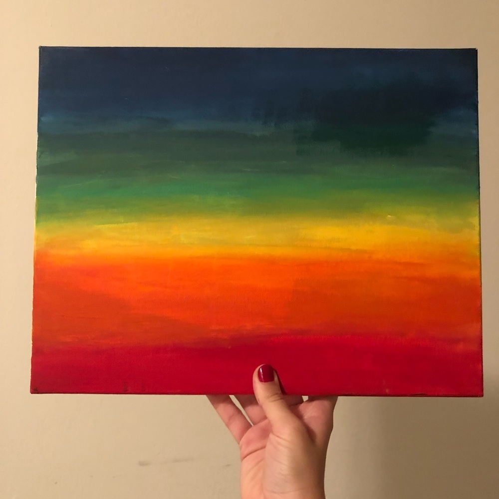 Painting ‘rainbow sunset’